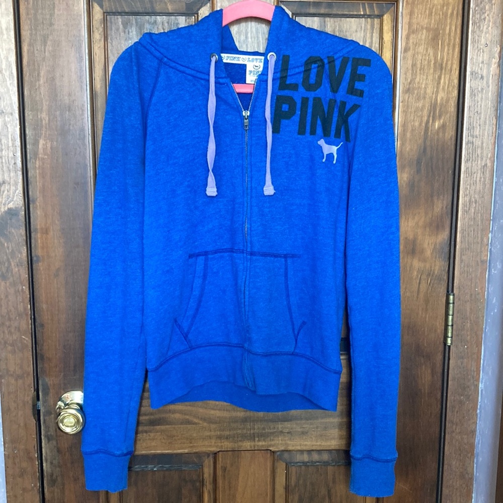 PINK Victoria’s Secret blue zip up hoodie